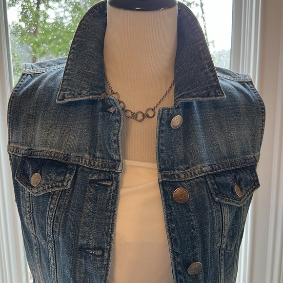 J Crew Indigo Denim Vest, 100% Cotton, Small, NWOT - Picture 2 of 7